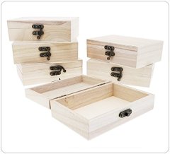 Unfinished Wooden Boxes w/ Clasp